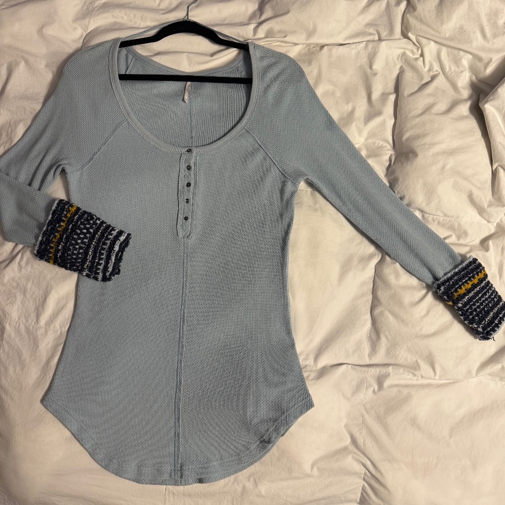 Free People light blue long sleeve shirt